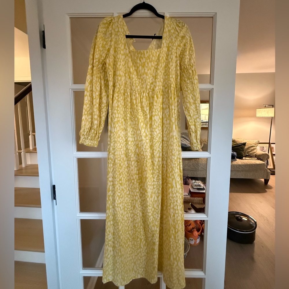 Who What Wear Yellow Long Sleeve Dress